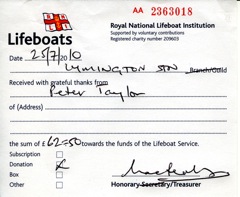 2010 - RNLI:  Photo sales etc.